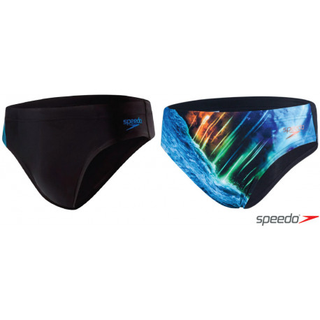 Speedo Mens Swimming Placement Digital 7cm Briefs Trunks 34” Waist 