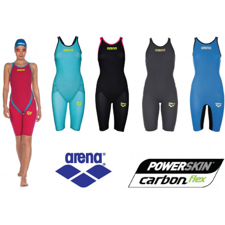 Dark Grey/Dark Grey/Black ARENA Womens Powerskin Carbon Flex Vx Fbsl Open Back Racing Swimsuit 26