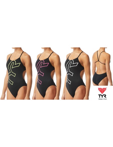Intero Donna da Allenamento Nuoto in Tessuto Anticloro Donna TYR Cutoutfit Durafast Elite 