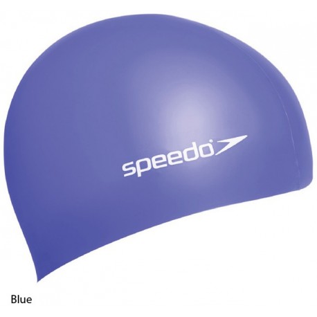 Blue - Plain Flat Silicone Cap Speedo