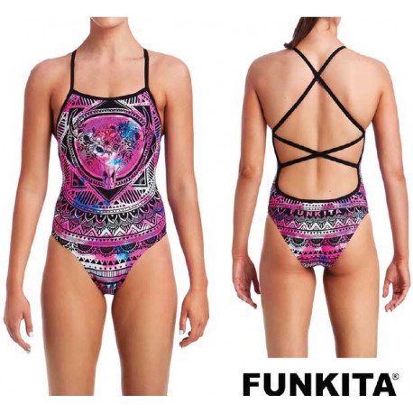Funkita Ladies Skull Swim Gothic Multicoloured One Piece Swimsuit