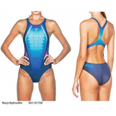Navy/Aphrodite - Swimsuit Woman One Placed Print Arena