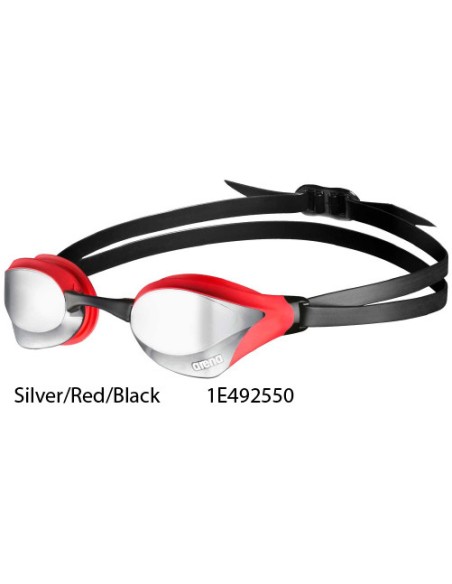  Silver/Red/Black - Occhialini nuoto Cobra Core Specchiati Arena 